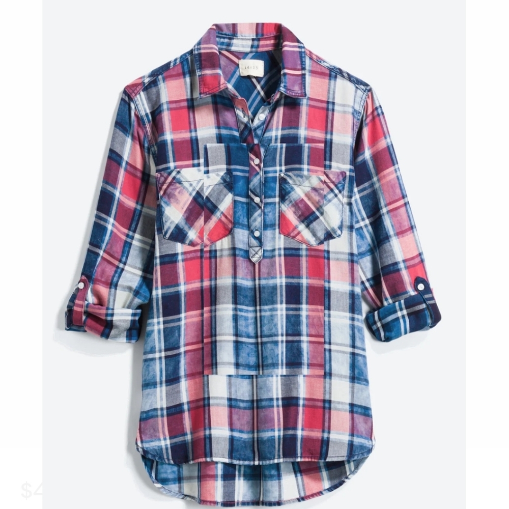 Plaid Womens Shirt - Red and Blue